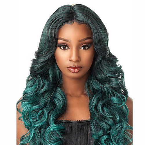 

Synthetic Wig Body Wave Middle Part Wig Medium Length Green Synthetic Hair 24 inch Women's Fashionable Design Cosplay Party Green