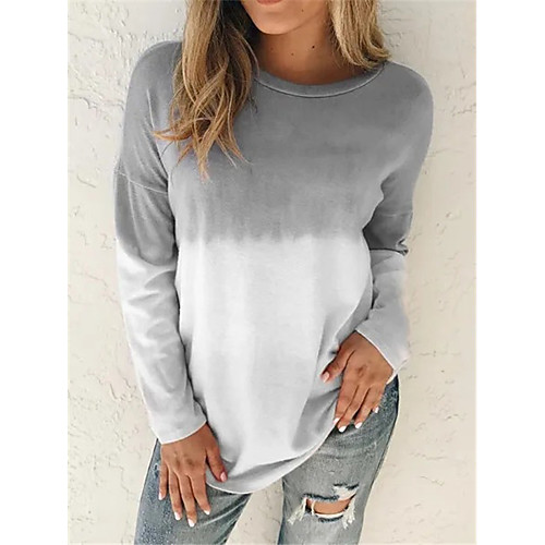 

Women's Pullover Sweatshirt Tie Dye Daily Weekend non-printing Basic Casual Hoodies Sweatshirts Blue Purple Orange