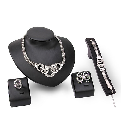 

Women's Synthetic Diamond Bridal Jewelry Sets Simple Basic Elegant Earrings Jewelry Silver For Wedding Engagement 1 set