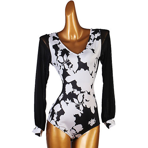 

Ballroom Dance Leotard / Onesie Split Joint Women's Training Long Sleeve High Spandex