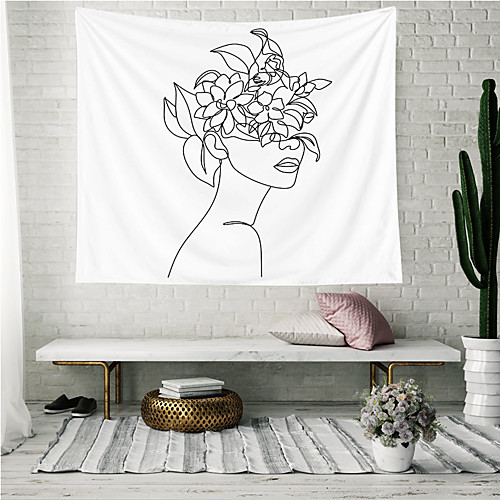 

Wall Tapestry Art Decor Blanket Curtain Picnic Tablecloth Hanging Home Bedroom Living Room Dorm Decoration Polyester Wreath Person Stick Figure Views