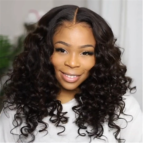 

Synthetic Wig Curly Water Wave Middle Part Wig Long Black Synthetic Hair 18 inch Women's Party Classic Comfortable Black