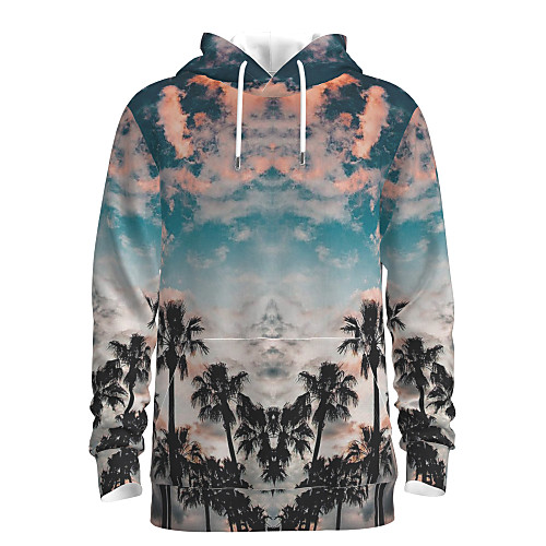 

Men's Pullover Hoodie Sweatshirt Graphic Scenery Halloween Weekend 3D Print Basic Casual Hoodies Sweatshirts Blue