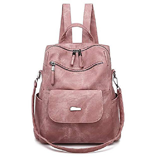 

women's new fashion backpack purse anti-theft girls shopping daypack casual convertible multipurpose travel bag pink
