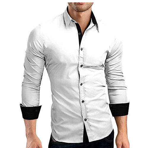 

men's dress shirts big & tall solid regular fit long sleeve button down shirt black 3xl