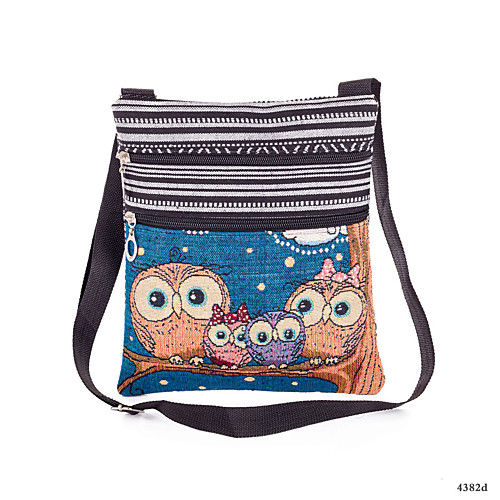 

Women's Bags Linen Crossbody Bag Zipper Tribal 3D Print Daily Going out 2021 MessengerBag White Black Blue Almond