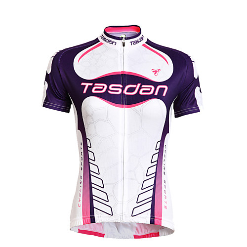 

TASDAN Women's Short Sleeve Cycling Jersey Polyester Plus Size Bike Jersey Top Clothing Suit Mountain Bike MTB Road Bike Cycling Breathable Quick Dry Ultraviolet Resistant Sports Clothing Apparel