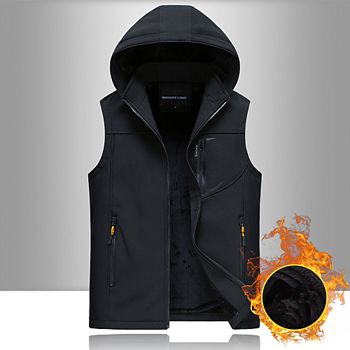 

Men's Hiking Vest / Gilet Fishing Vest Hiking Fleece Jacket Winter Outdoor Solid Color Thermal Warm Lightweight Windproof Breathable Winter Jacket Top Single Slider Hunting Ski / Snowboard Fishing