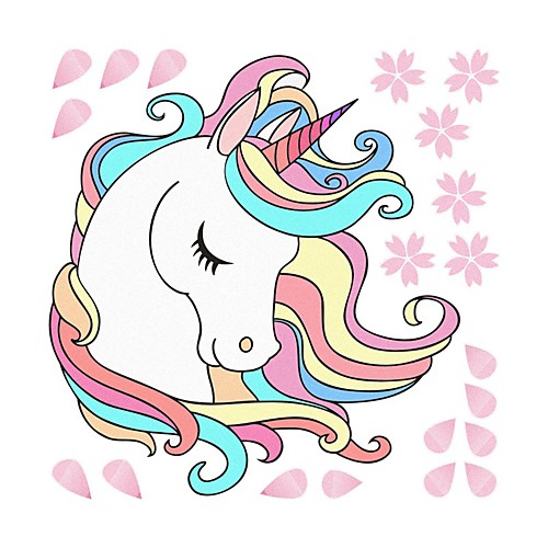 

2828cm New Cartoon Stickers Unicorn Self Adhesive Wall Stickers Creative Children's Room Wall Decoration