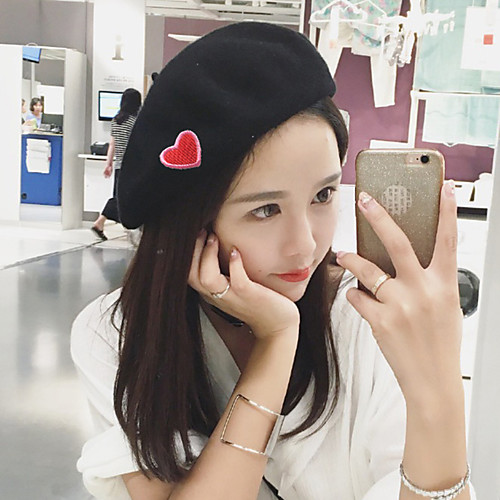 

Women's Beanie Hat 1 PCS Winter Outdoor Portable Quick Dry Warm Soft Hat Solid Color Woolen Cloth Black Grey for Traveling Winter Sports