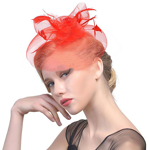 

Net / Artificial feather Fascinators with Solid 1 Piece Wedding / Special Occasion Headpiece
