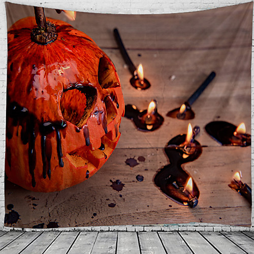 

Halloween Wall Tapestry Art Decor Blanket Curtain Picnic Tablecloth Hanging Home Bedroom Living Room Dorm Decoration Psychedelic Pumpkin Haunted Scary Polyester