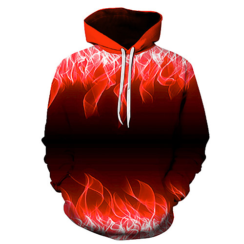 

Men's Pullover Hoodie Sweatshirt Graphic Flame Club Weekend 3D Print Casual Party Hoodies Sweatshirts Blue Purple Red