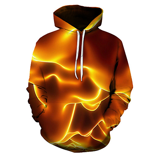 

Men's Pullover Hoodie Sweatshirt Graphic Flame Club Weekend 3D Print Party Casual Hoodies Sweatshirts Orange