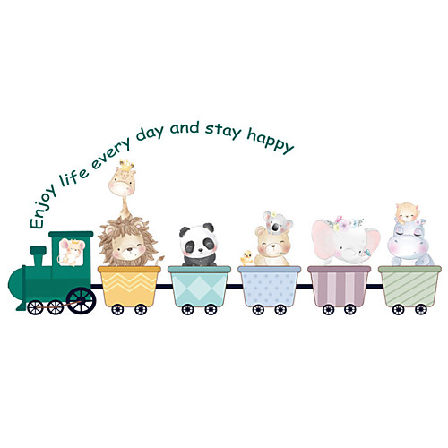 

Animals Wall Stickers Cute Little Cartoon Train Wall Stickers Decorative Wall Stickers PVC Home Decoration Wall Decal Wall Decoration 1pc