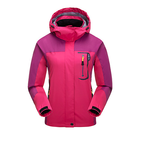 

Women's Hiking Jacket Summer Outdoor Thermal Warm Waterproof Windproof Breathable Jacket Full Length Hidden Zipper Climbing Camping / Hiking / Caving Traveling Red Fuchsia Blue Green