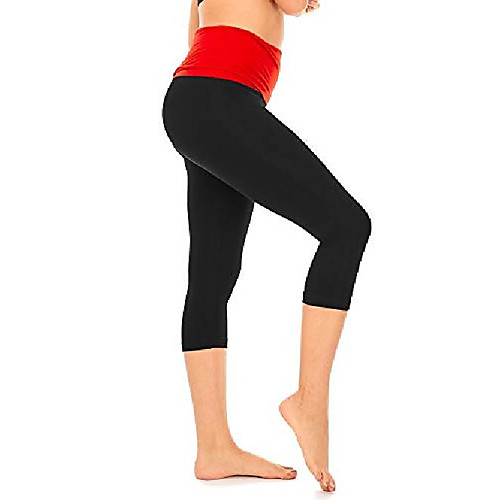 

fold over yoga pants for women cotton leggings foldover high waist leggings capri plus size (c7 f) (pink w, 3x-large)