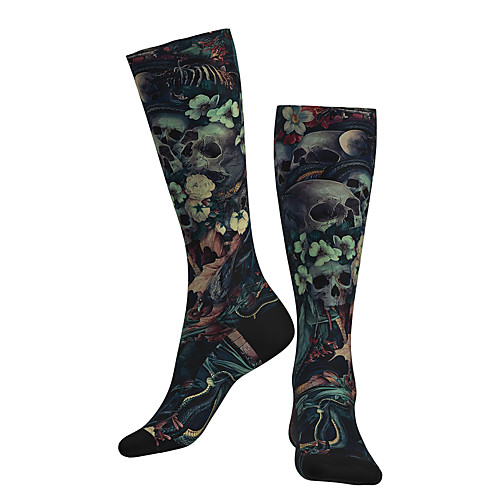 

Compression Socks Long Socks Over the Calf Socks Athletic Sports Socks Cycling Socks Women's Men's Bike / Cycling Breathable Soft Comfortable 1 Pair Gradient Skull Cotton Black S M L / Stretchy