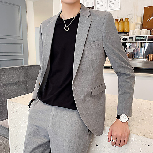 

Tuxedos Standard Fit Notch Single Breasted One-button Polyester Solid Color