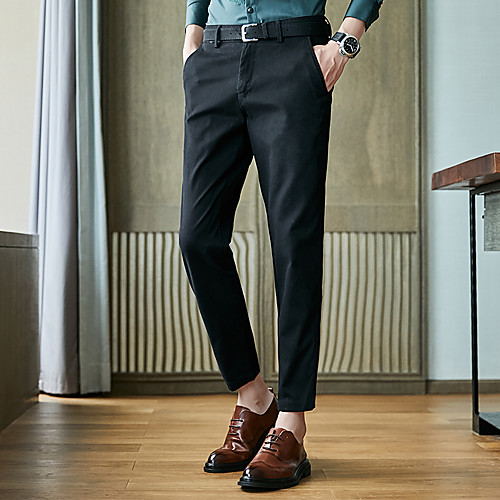 

Black / Cream / Chocolate Solid Colored Standard Fit Spandex / Cotton / Polyester Suit - Notch No Buttons