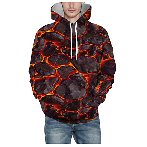 

Men's Pullover Hoodie Sweatshirt Print Graphic 3D Hooded Daily 3D Print Basic Hoodies Sweatshirts Long Sleeve Black