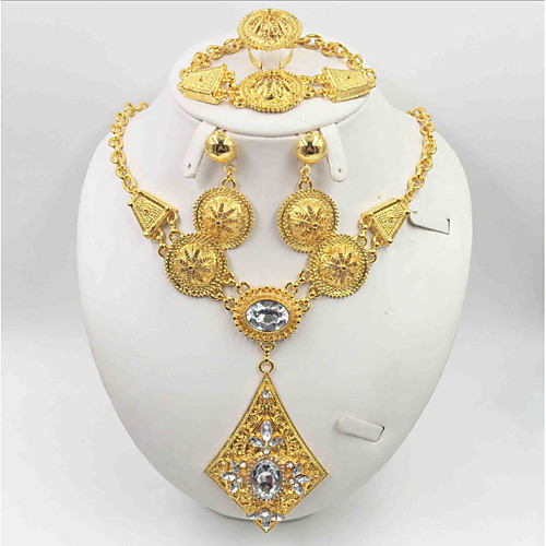

Women's Clear Synthetic Diamond Bridal Jewelry Sets Simple Basic Elegant Earrings Jewelry Light Yellow / Dark Yellow / Yellow For Wedding Engagement 1 set