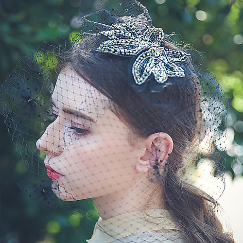 

Headpieces Net Headpiece with Lace / Crystal / Rhinestone 1 Piece Wedding / Party / Evening Headpiece