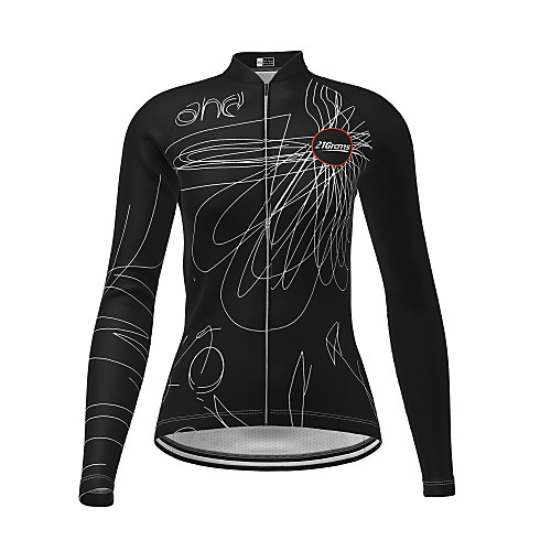 

21Grams Women's Long Sleeve Cycling Jersey Winter Black Novelty Bike Jersey Top Mountain Bike MTB Road Bike Cycling Quick Dry Sports Clothing Apparel / Micro-elastic / Athleisure