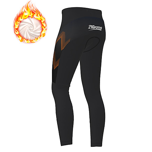 

21Grams Men's Cycling Tights Cycling Pants Winter Fleece Polyester Bike Tights Padded Shorts / Chamois Pants Fleece Lining Breathable 3D Pad Sports Patchwork Gradient Black Mountain Bike MTB Road