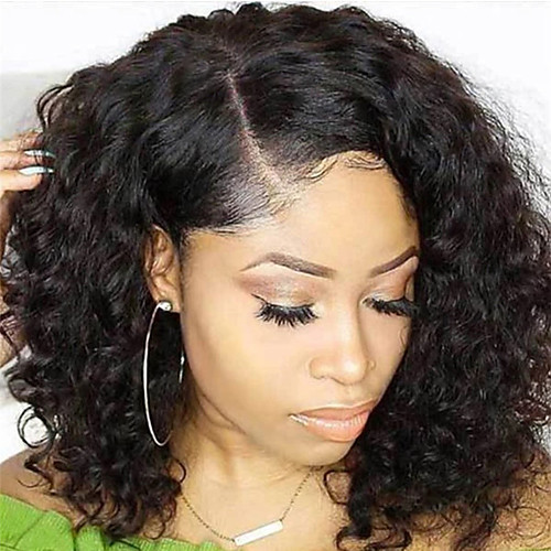 

Synthetic Wig Curly Pixie Cut Asymmetrical Wig Short Black Synthetic Hair 14 inch Women's Fashionable Design Natural Hairline Exquisite Black