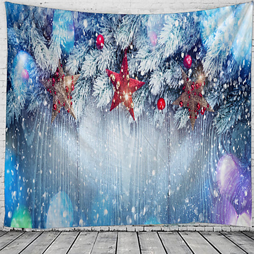 

Christmas Wall Tapestry Art Decor Blanket Curtain Picnic Tablecloth Hanging Home Bedroom Living Room Dorm Decoration Polyester Ball Star