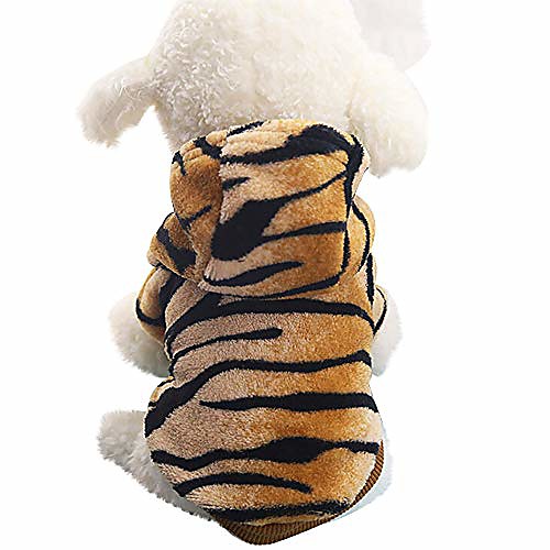 

fitfulvan clearance! pet clothes dog cat cute tiger coat dress(coffee,xl)