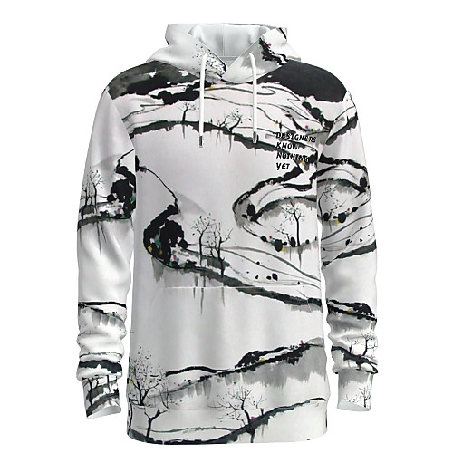 

Women's Men's Pullover Hoodie Sweatshirt Graphic Tribal Daily Weekend 3D Print Casual Streetwear Hoodies Sweatshirts White
