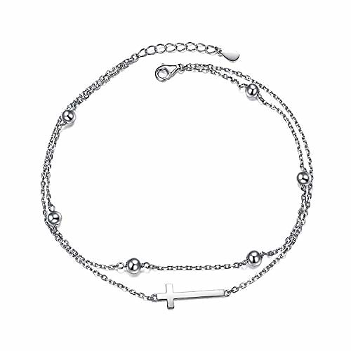 

cross anklet for women s925 sterling silver adjustable foot ankle bracelet