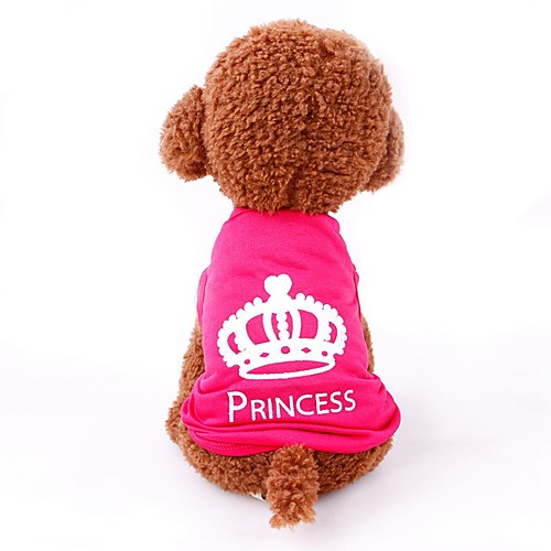 

Dog Cat Shirt / T-Shirt Vest Tiaras & Crowns Simple Style Dog Clothes Puppy Clothes Dog Outfits Red Costume for Girl and Boy Dog Padded Fabric XS S M L