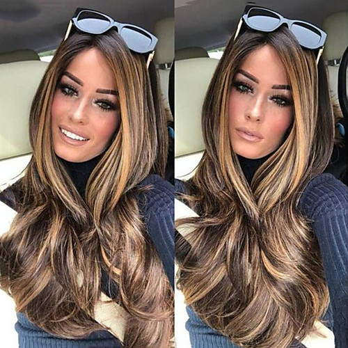 

Synthetic Wig Curly Asymmetrical Wig Very Long Brown Synthetic Hair 26 inch Women's Classic Exquisite Fluffy Brown