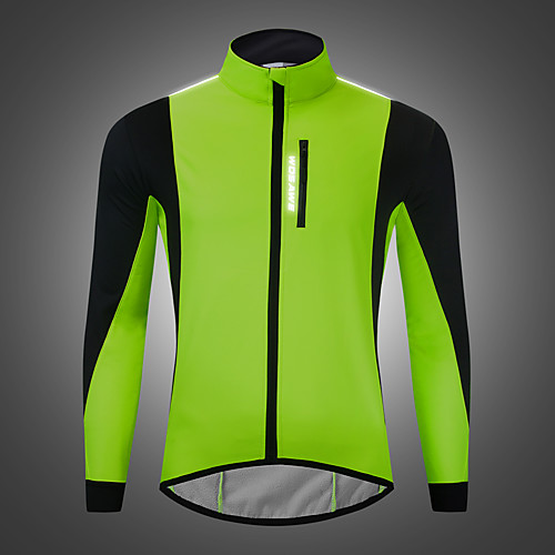 

WOSAWE Men's Cycling Jersey Winter Fleece Bike Jacket Top Thermal Warm Waterproof Fleece Lining Sports Solid Color Green / Black / Red / Black / Blue Clothing Apparel Bike Wear / Long Sleeve