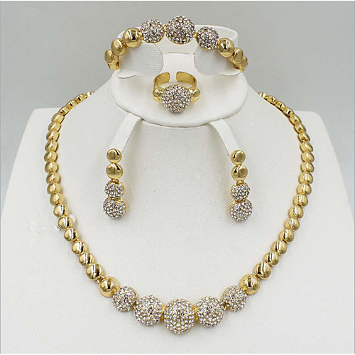 

Women's Clear Synthetic Diamond Bridal Jewelry Sets Simple Basic Elegant Earrings Jewelry Light Yellow / Dark Yellow / Yellow For Wedding Engagement 1 set