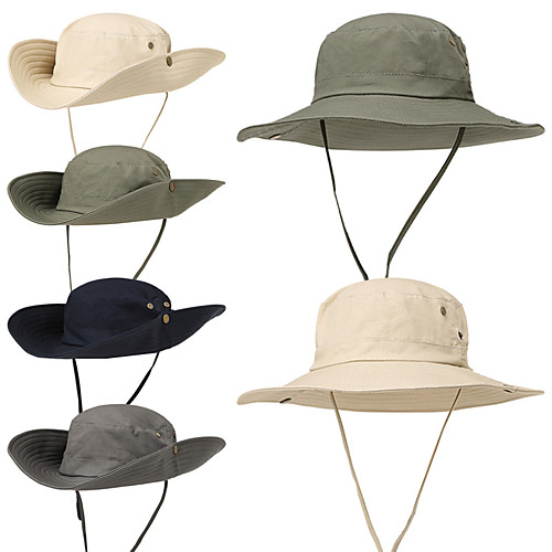 

Men's Women's Sun Hat Hiking Hat Boonie hat 1 PCS Wide Brim Summer Outdoor Portable Breathable Quick Dry Ultraviolet Resistant Hat Solid Color Nylon Dark Grey Army Green Khaki for Hunting Fishing