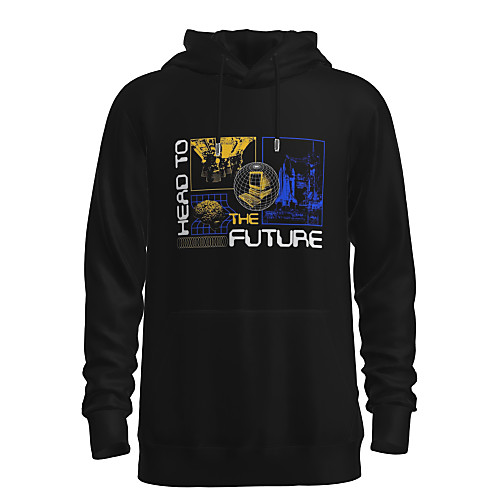 

Men's Daily Pullover Hoodie Sweatshirt 3D Graphic Hooded Basic Hoodies Sweatshirts Long Sleeve Black