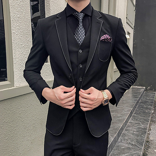 

Tuxedos Tailored Fit Notch Single Breasted Two-buttons Polyster / Polyester Solid Color