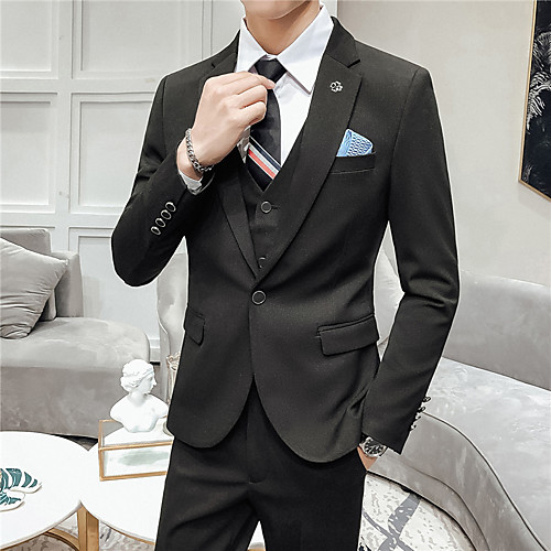 

Tuxedos Standard Fit Notch Single Breasted One-button Polyester Solid Color
