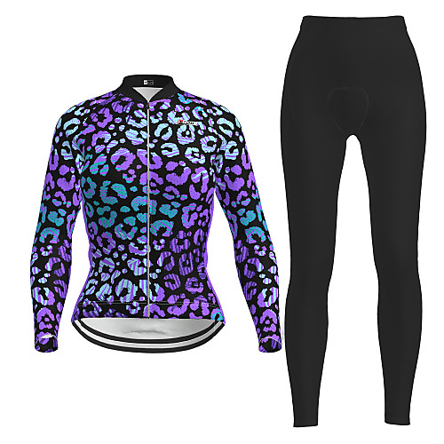 

Women's Long Sleeve Cycling Jersey with Tights Winter Purple Novelty Bike Breathable Quick Dry Moisture Wicking Sports Novelty Mountain Bike MTB Road Bike Cycling Clothing Apparel / Micro-elastic