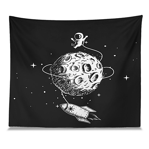 

Wall Tapestry Art Decor Blanket Curtain Picnic Tablecloth Hanging Home Bedroom Living Polyester Astronaut Spaceship Views