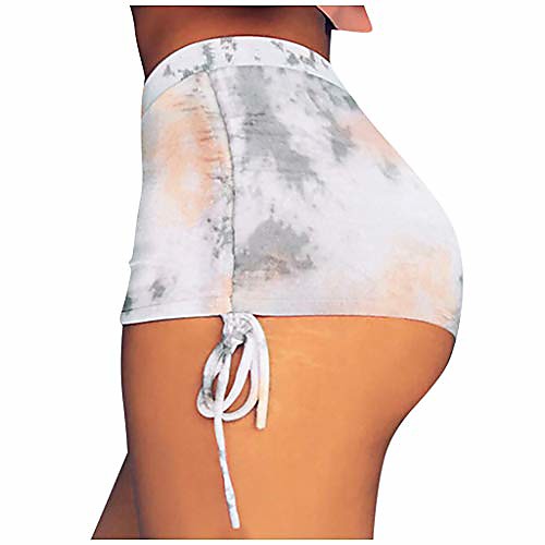 

shorts women's tie dye workout shorts active shorts yoga shorts fitness ultra soft hot pants(white,s)