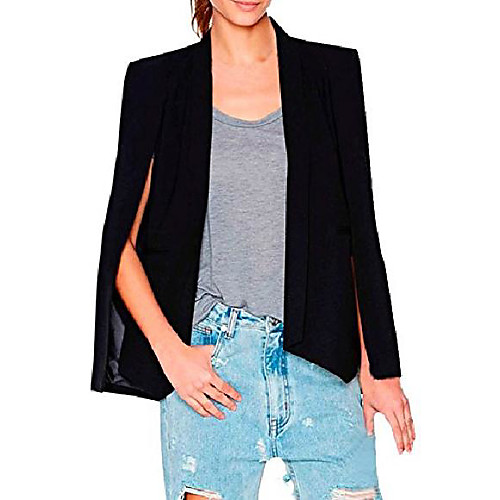 

face n face women's long sleeve casual cape suit workwear blazers us xxs/tag xs black