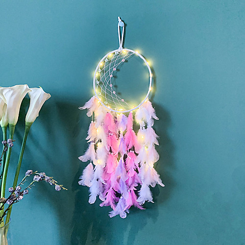 

LED BohoDreamCatcherHandmadeGiftWallHangingDecorArtOrnamentCraft Feather 6520cmforKidsBedroomWeddingFestival