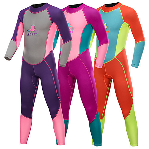 

Boys' Girls' Full Wetsuit 2mm SCR Neoprene Diving Suit Quick Dry Long Sleeve Back Zip Patchwork Autumn / Fall Spring Summer / Stretchy / Kids