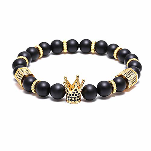 

imperial crown bracelets with 8mm gemstone beads charm jewelry for women men