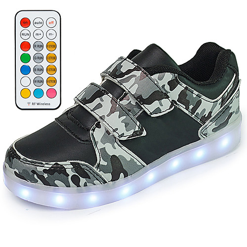 

Boys' Sneakers LED Shoes USB Charging Mesh Microfiber Little Kids(4-7ys) Big Kids(7years ) Daily Walking Shoes LED White Black Coffee Fall Spring / Camouflage